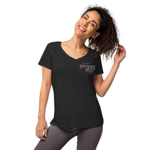 Load image into Gallery viewer, Women’s fitted v-neck t-shirt
